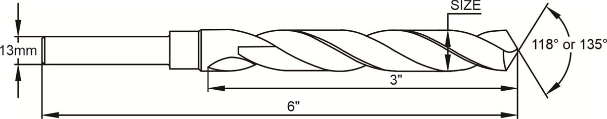 Metric HSS 13mm Reduce Shank Drill Bit For Metal Cutting Of High Precision 1